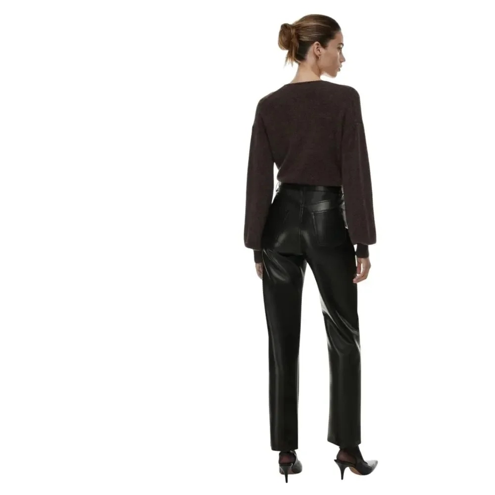 Wilfred Aritzia Melina Faux Leather Pants Black Women’s 8 Minimalist Futurism - Picture 14 of 16